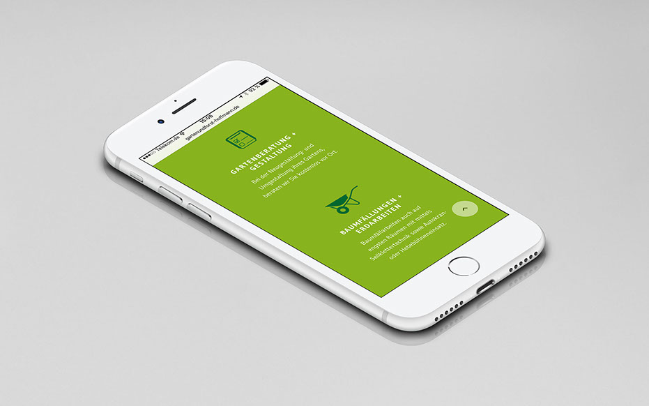Responsive Webdesign und Internetauftritt für Hoffmann Garten und Forst, optimiert für Smartphone